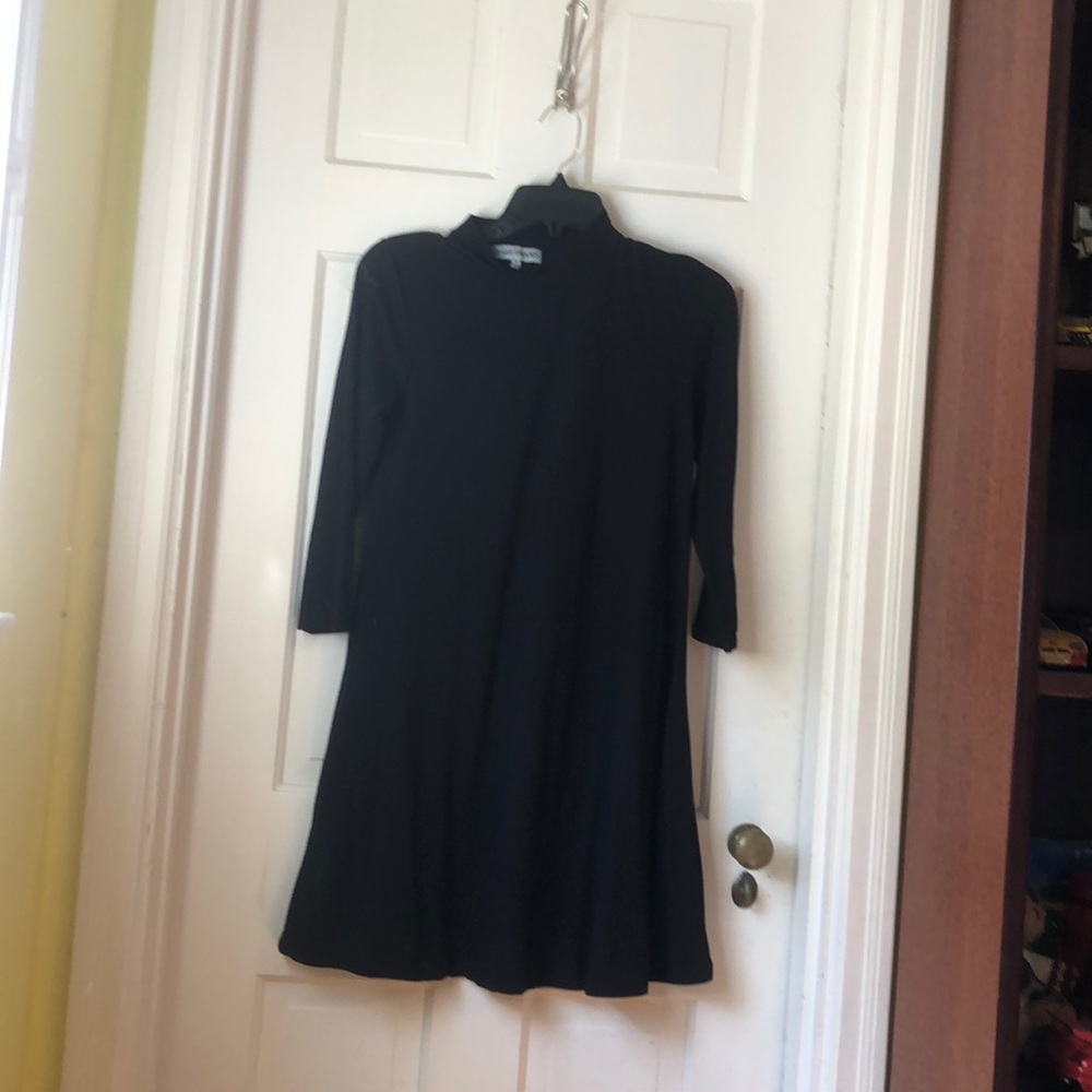 Black mock neck turtle neck dress